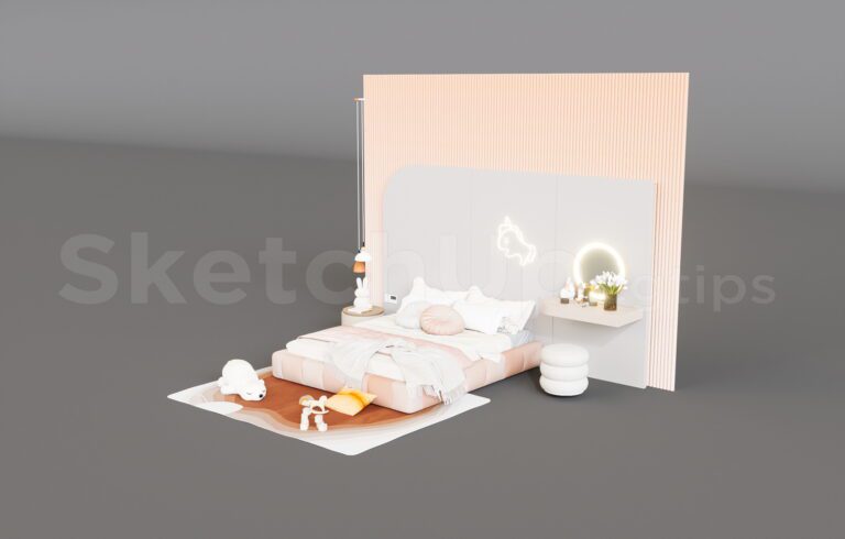 14764. Free Sketchup Child Bed Model Download