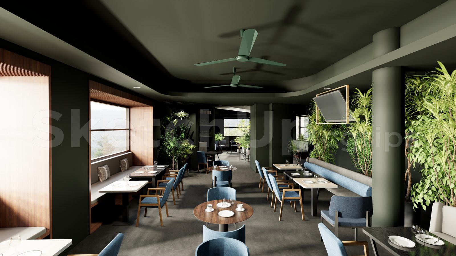 15539. تنزيل طراز مطعم مجاني Sketchup Restaurant (1)