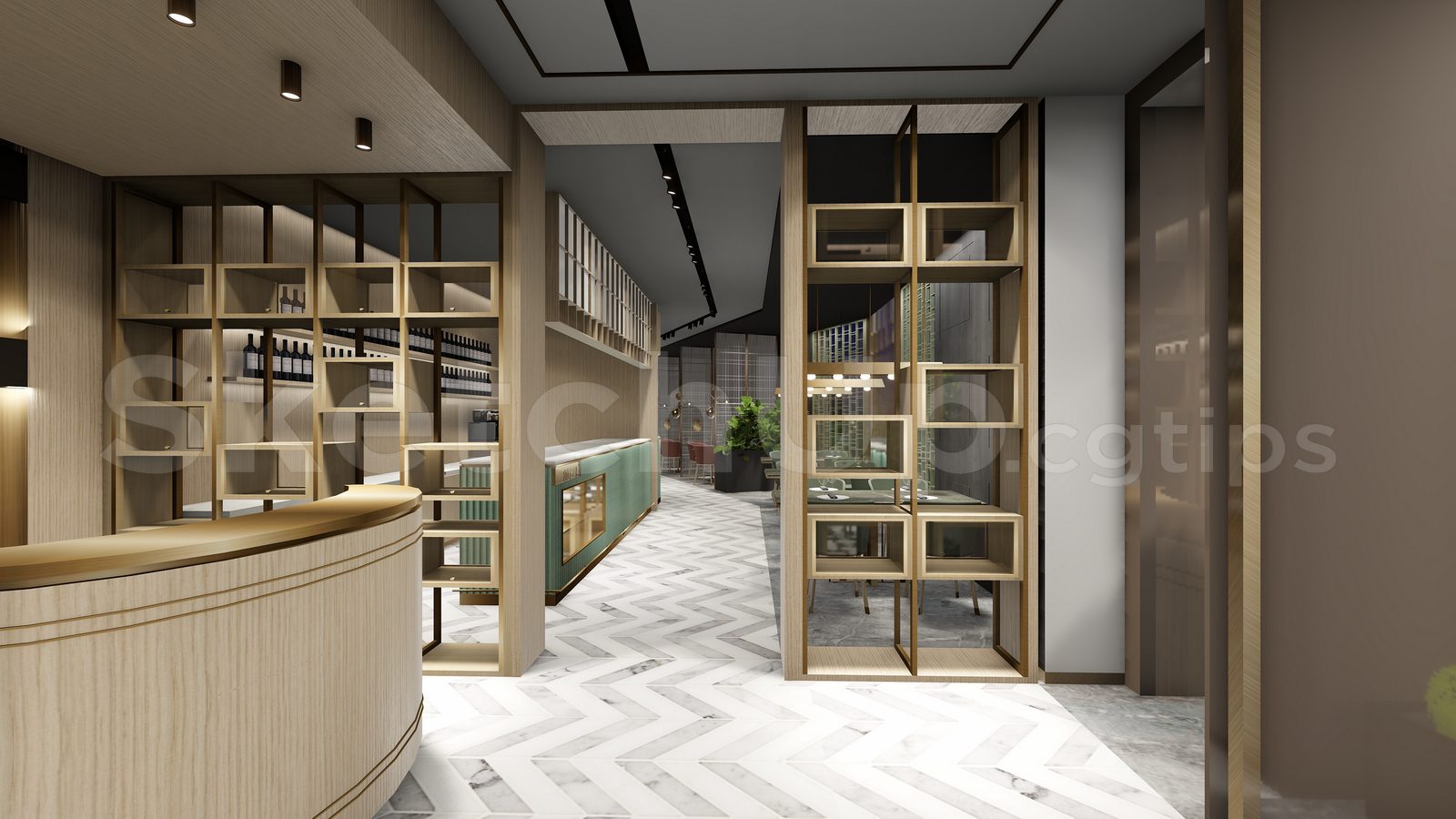 15593. Sketchup Restaurant Bar Download Model Download (14)