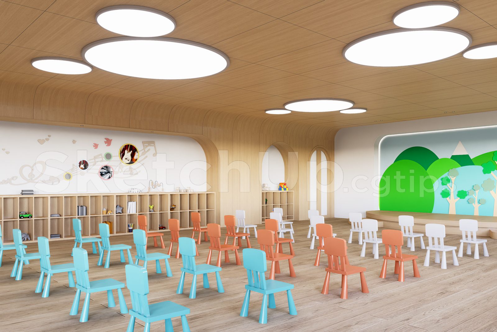 16036. Sketchup 3D Preschooler Classroom Model Download (1)