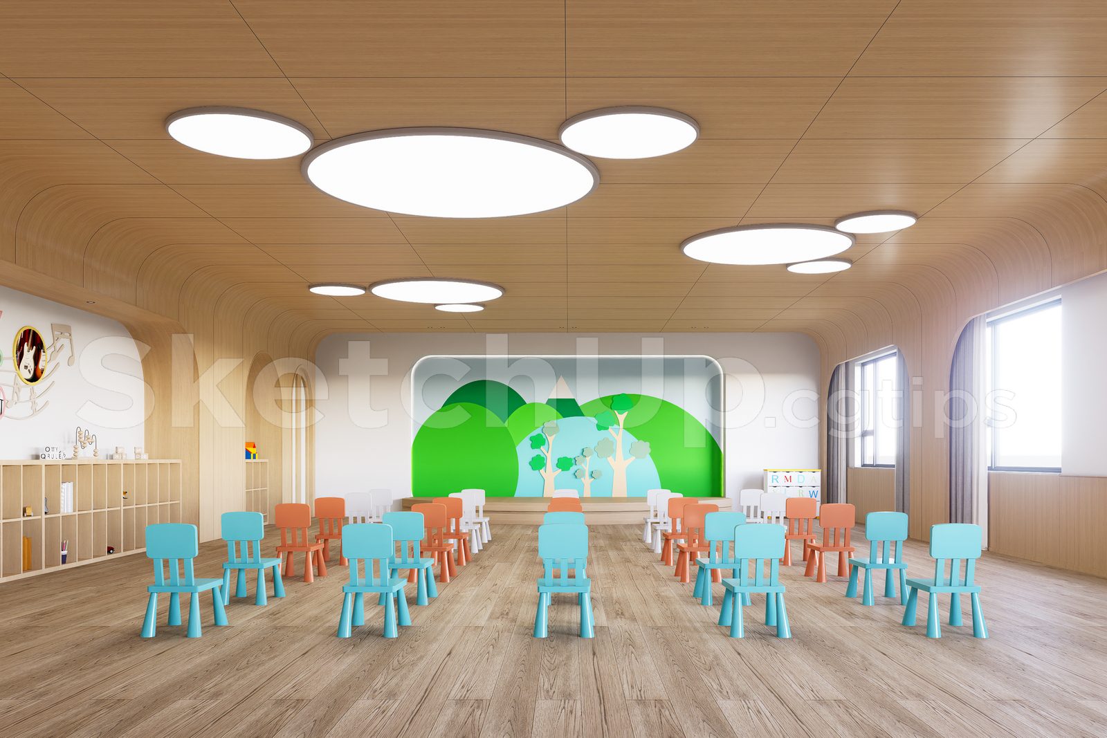 16036. Sketchup 3D Preschooler Classroom Model Download (2)