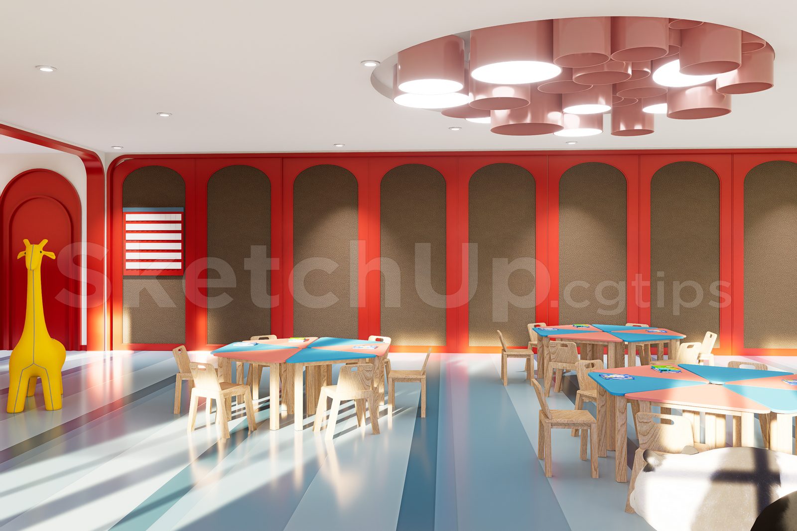 16037. Sketchup 3D Preschooler Classroom Model Download (2)