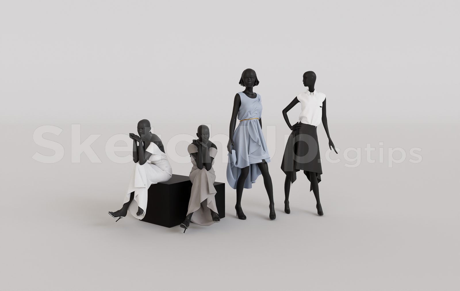 16106. تحميل مجاني لنموذج Sketchup ثلاثي الأبعاد من عارضة أزياء لملابس الموضة (1)