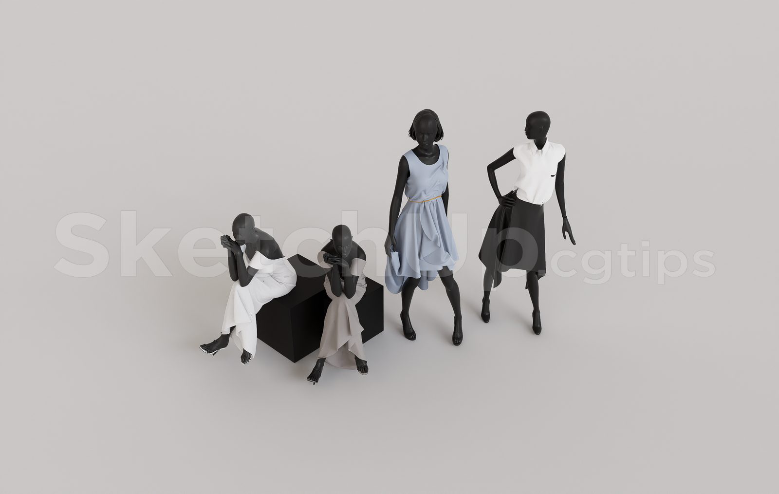 16106. تنزيل مجاني لنموذج Sketchup ثلاثي الأبعاد من عارضة أزياء لملابس الموضة (2)