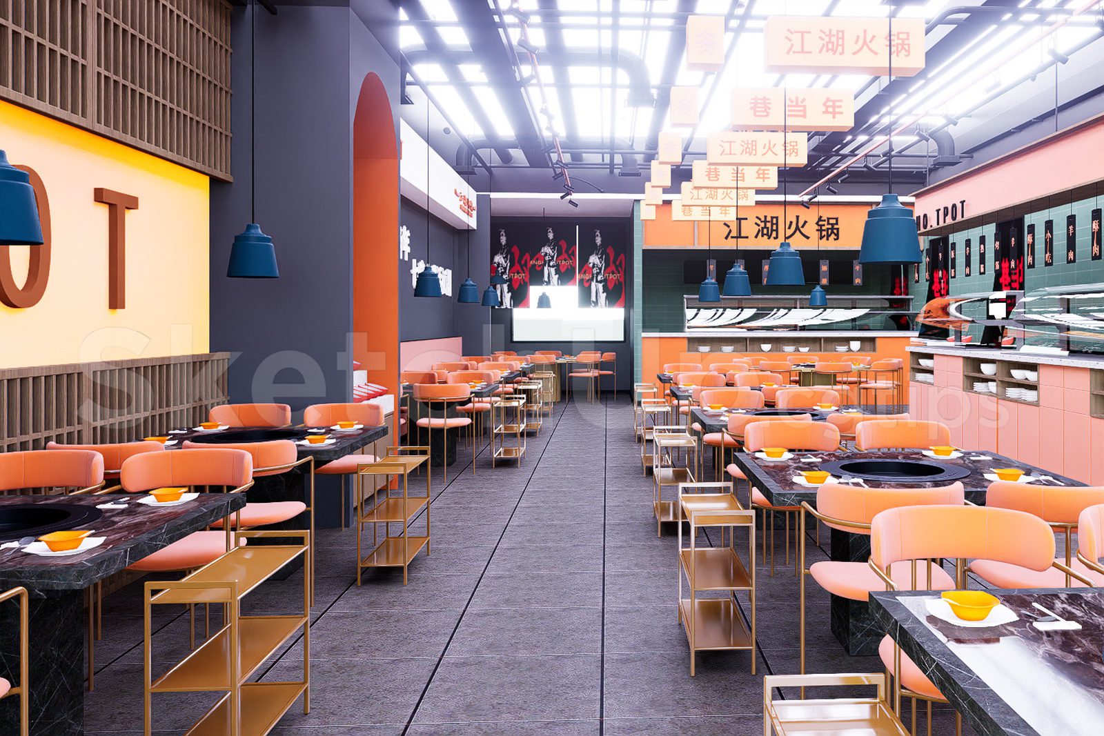 20208. تنزيل طراز مطعم مجاني Sketchup Restaurant (1)