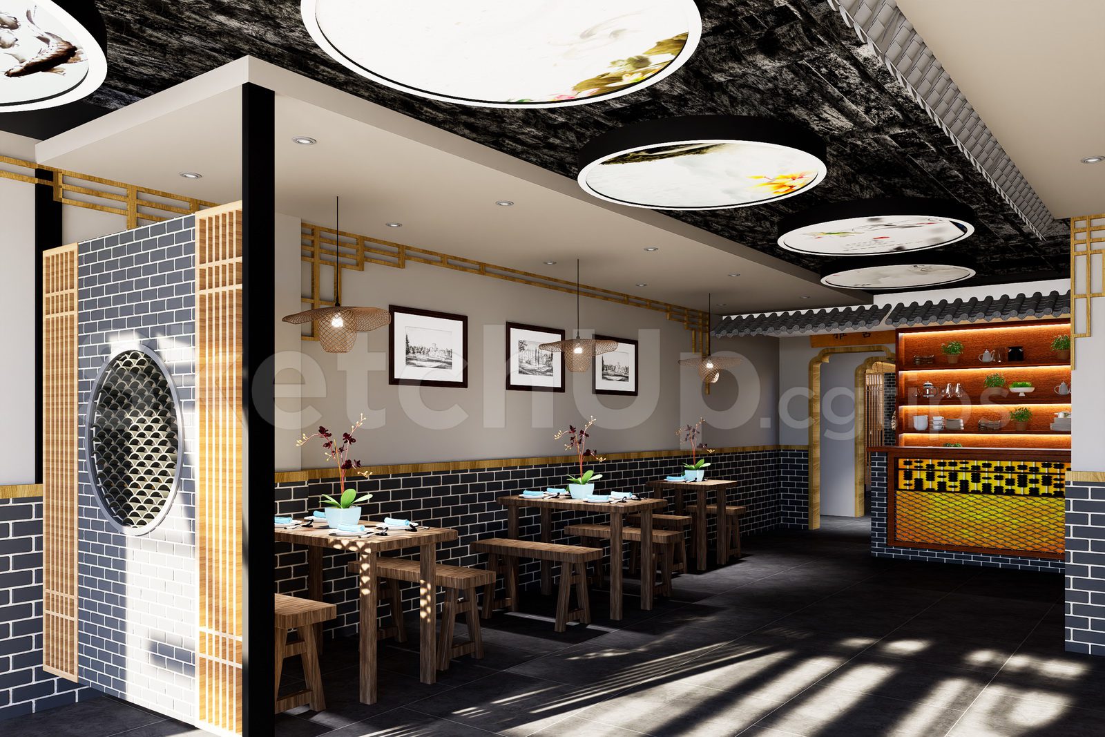 20237. تنزيل طراز مطعم مجاني Sketchup Restaurant (2)