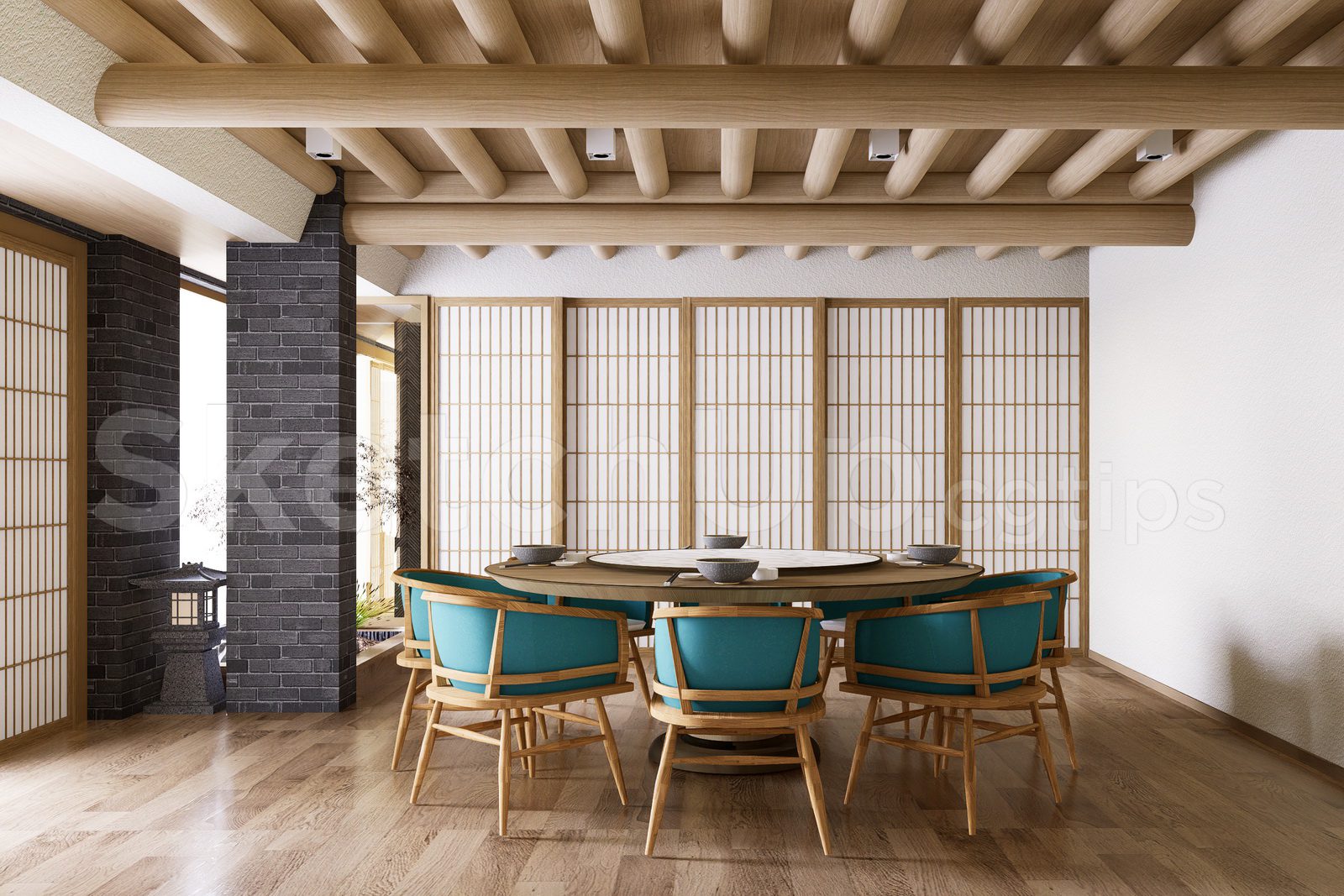 20249. Sketchup Free Dining Room Model Download (1)