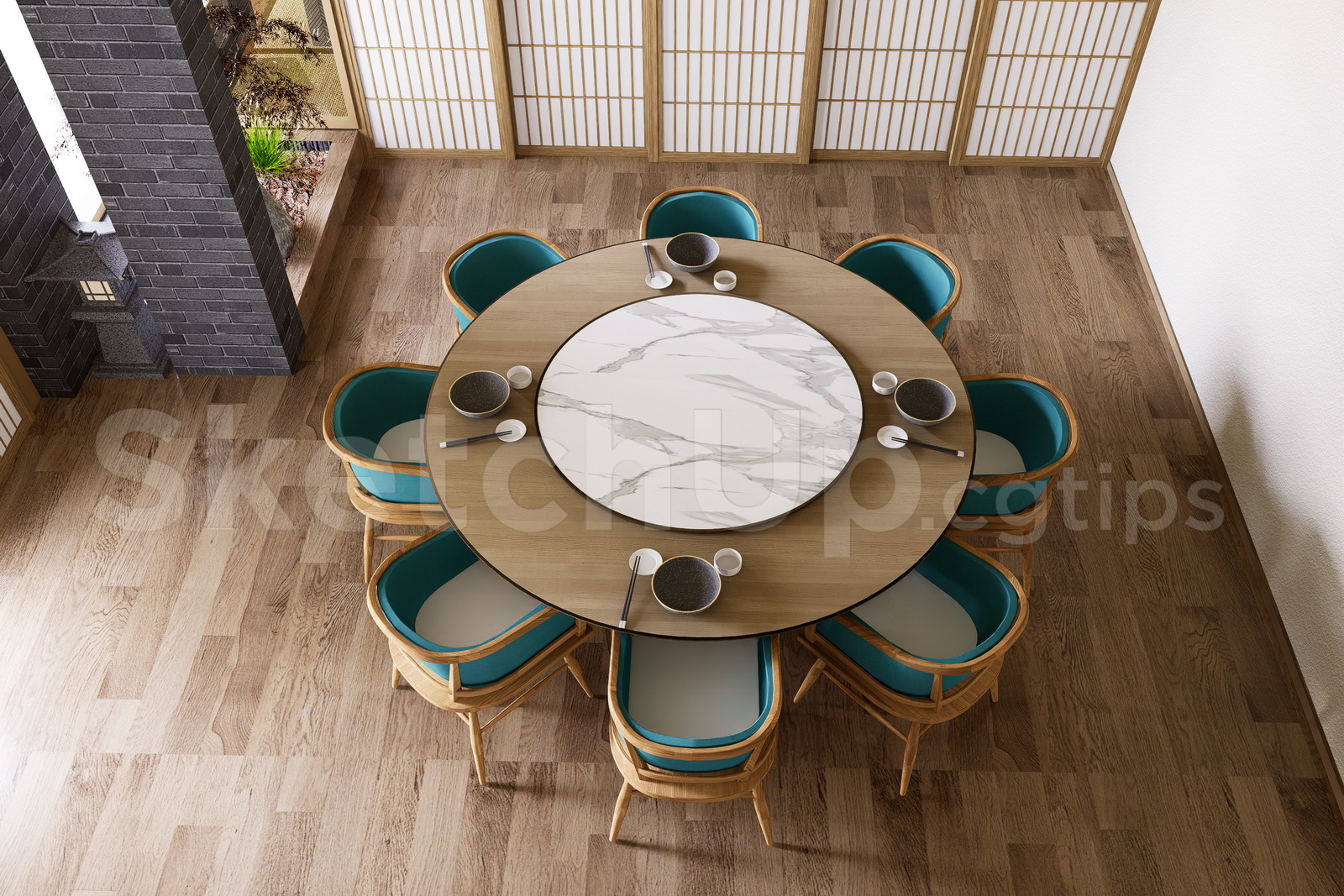 20249. Sketchup Free Dining Room Model Download (2)