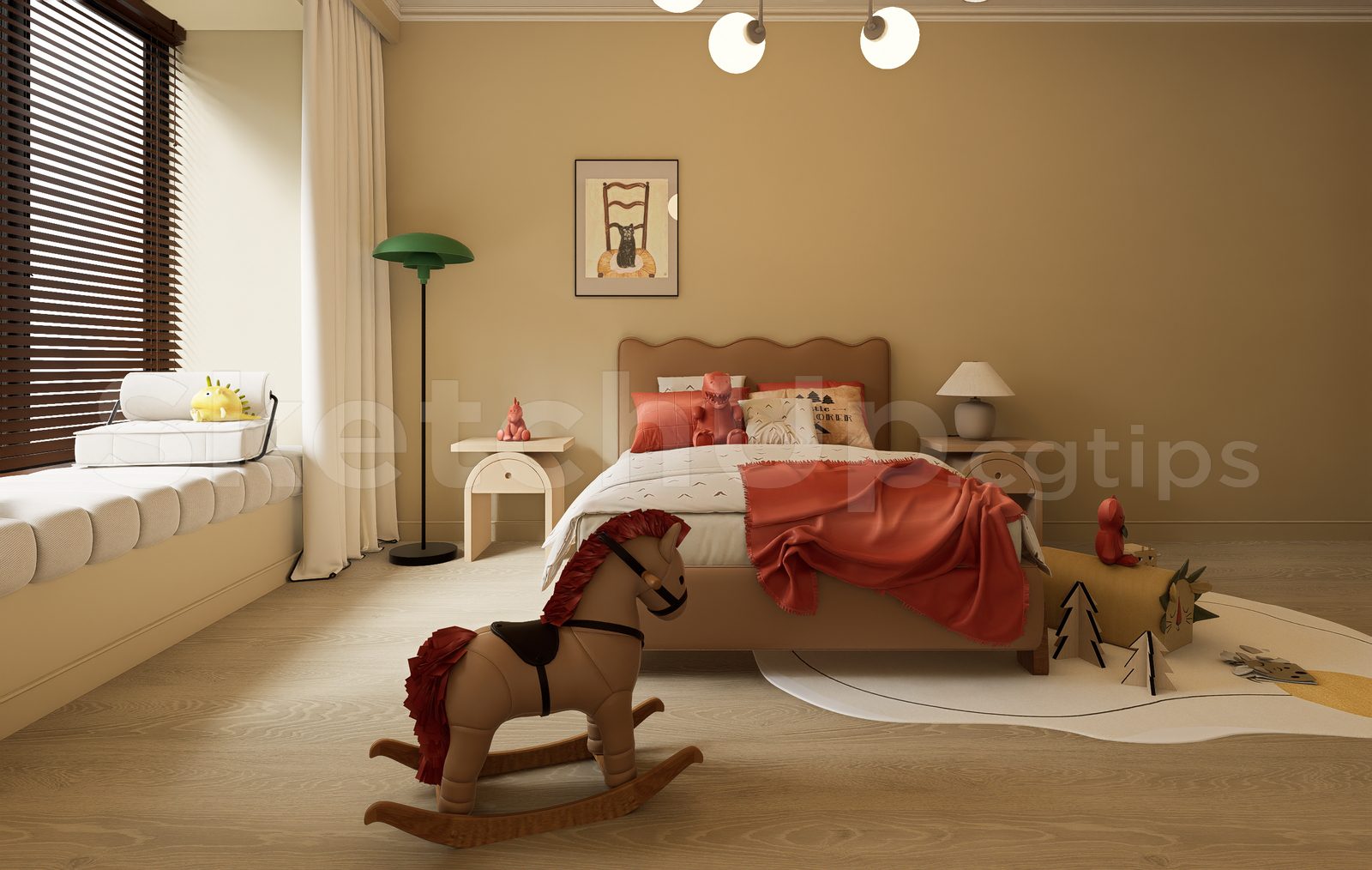 16354. Sketchup Free Kids Bedroom Model Download (1)