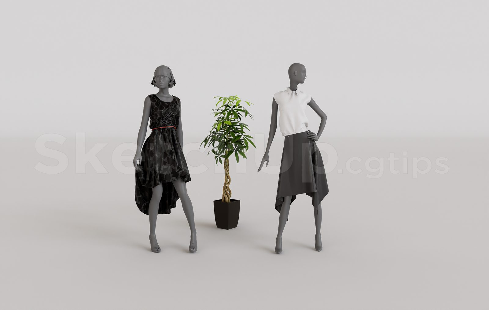 16364. تنزيل مجاني لنموذج Sketchup ثلاثي الأبعاد من عارضة أزياء لملابس الموضة (2)