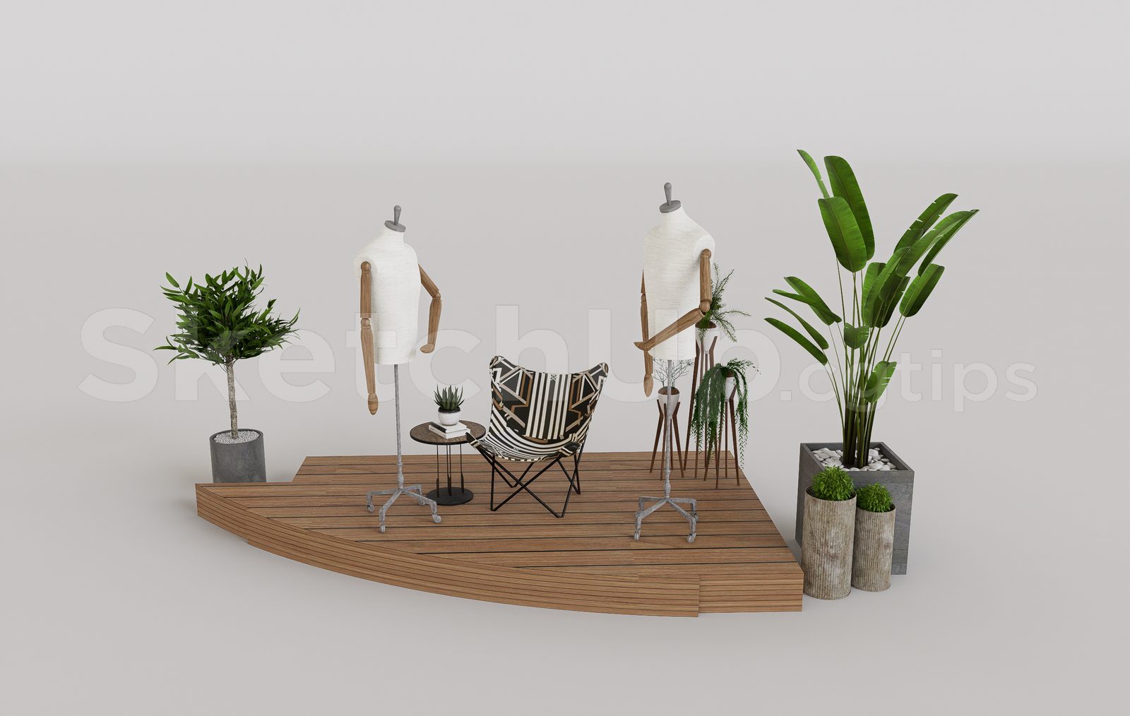 16411. تنزيل مجاني لنموذج Sketchup ثلاثي الأبعاد من عارضة أزياء لملابس الموضة (1)
