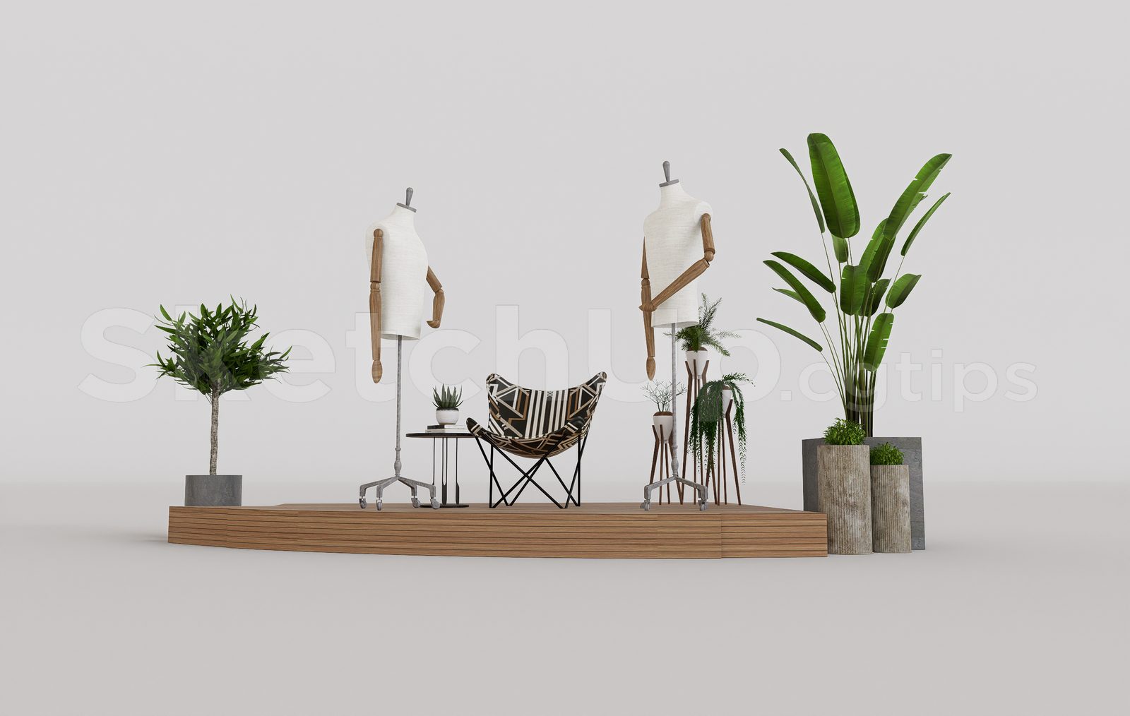 16411. تنزيل مجاني لنموذج Sketchup ثلاثي الأبعاد من عارضة أزياء لملابس الموضة (2)
