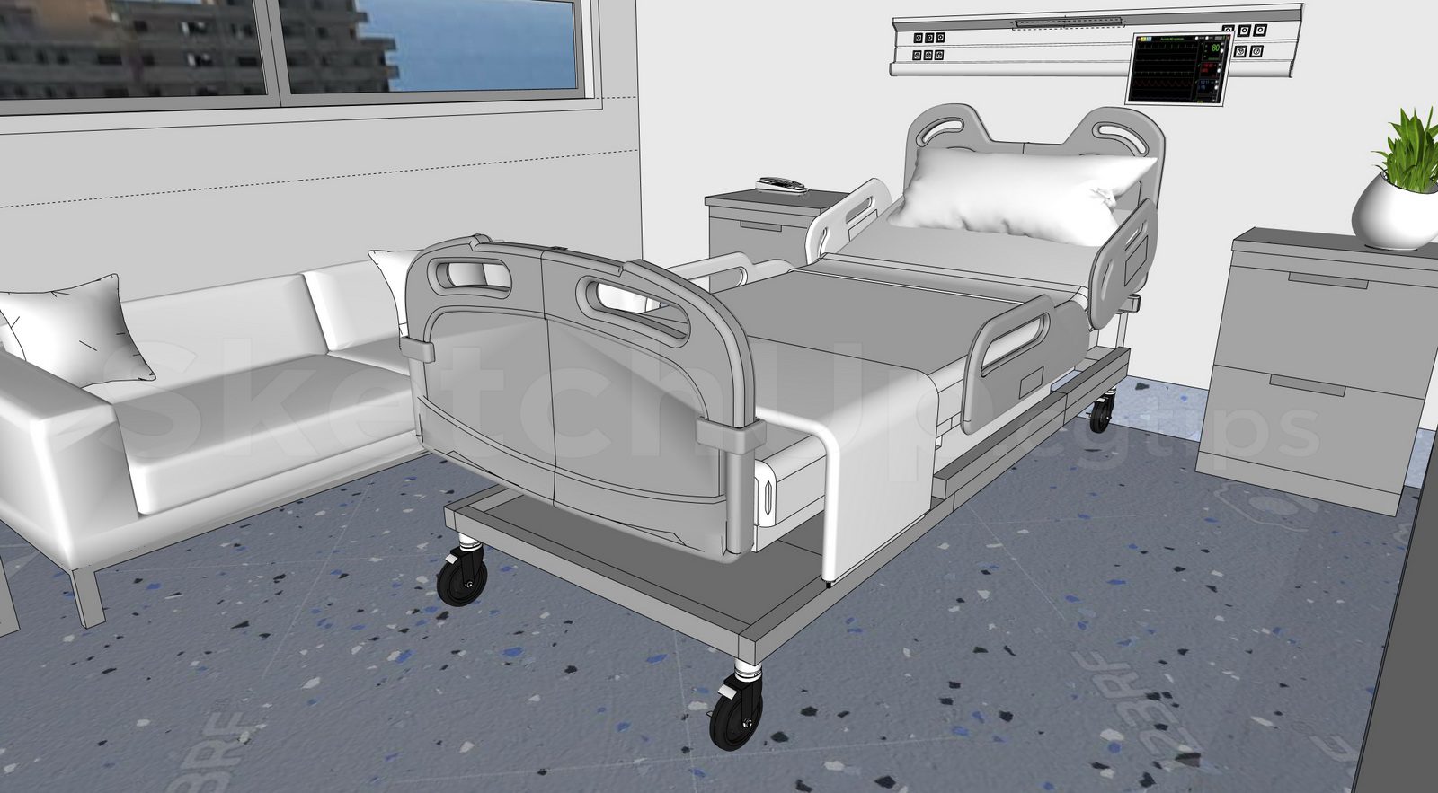 20474. تنزيل نماذج مستشفيات مستشفى Sketchup Free (3)