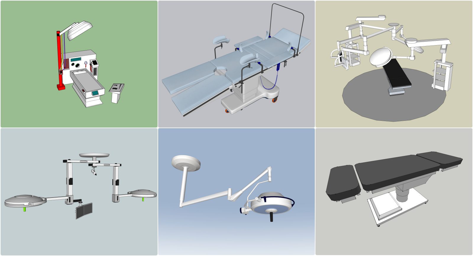 20476. قم بتنزيل نماذج Sketchup ثلاثية الأبعاد من الجداول الجراحية والأسرة و / أو الملحقات (2)