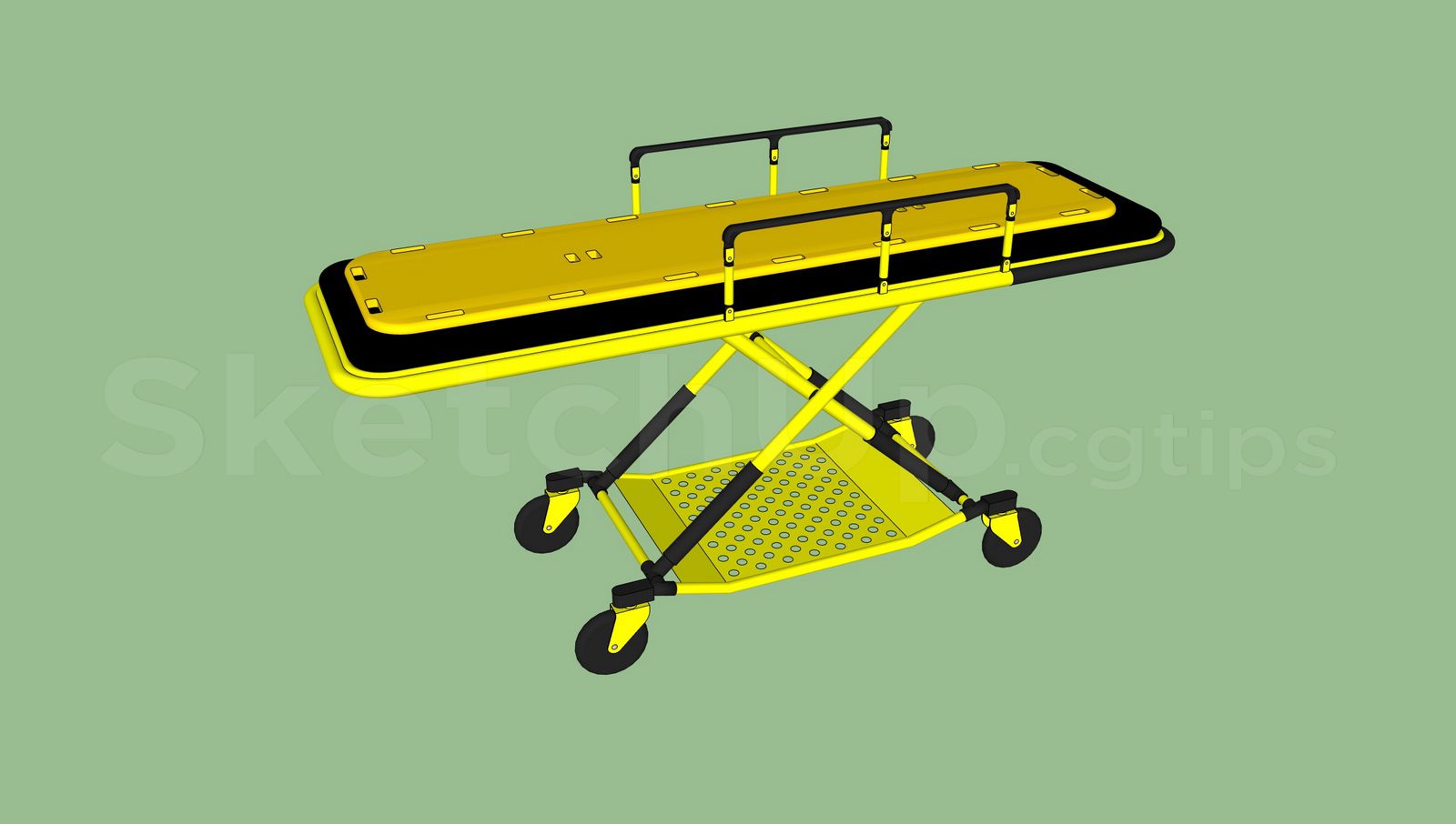 20478. قم بتنزيل Sketchup Ambulance ، نموذج نقالة (3)