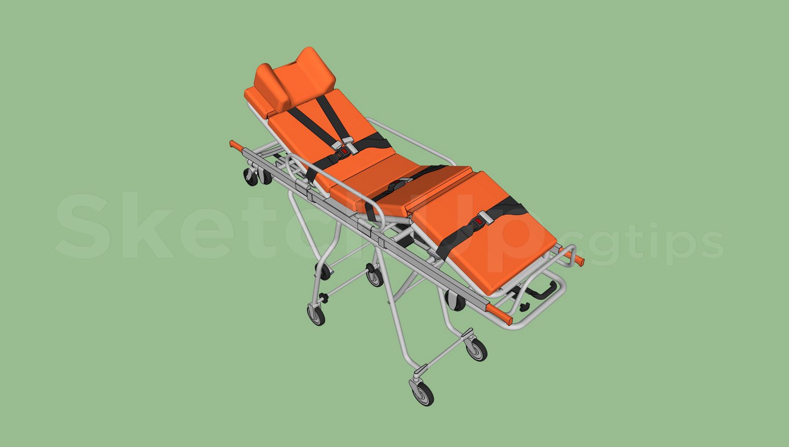 20478. قم بتنزيل Sketchup Ambulance ، نموذج نقالة (6)