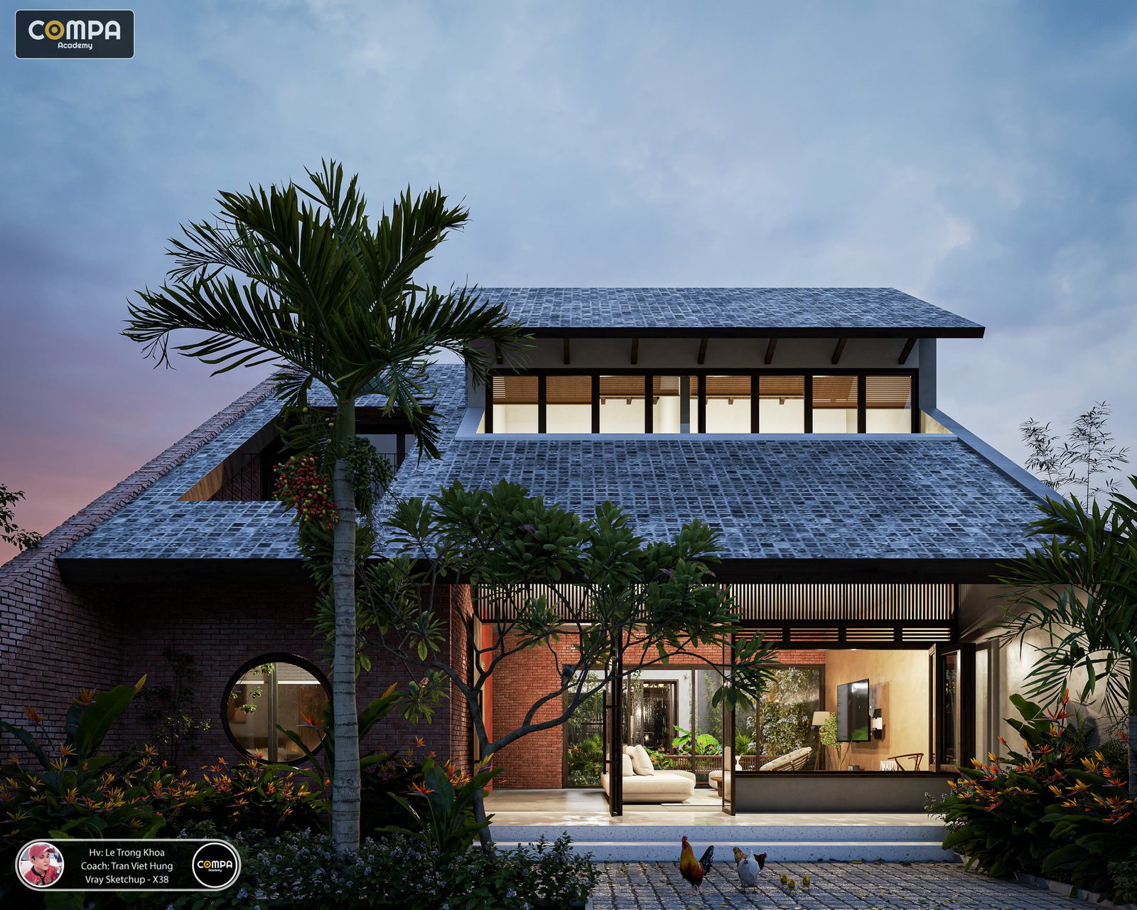 20480. Sketchup Modern Villa Model Model Download by Tran Viet Hung (5)