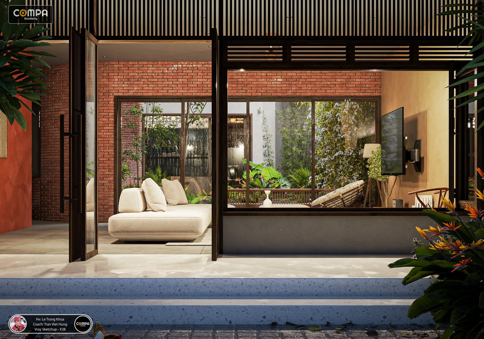 20480. Sketchup Modern Villa Model Model Download by Tran Viet Hung (6)