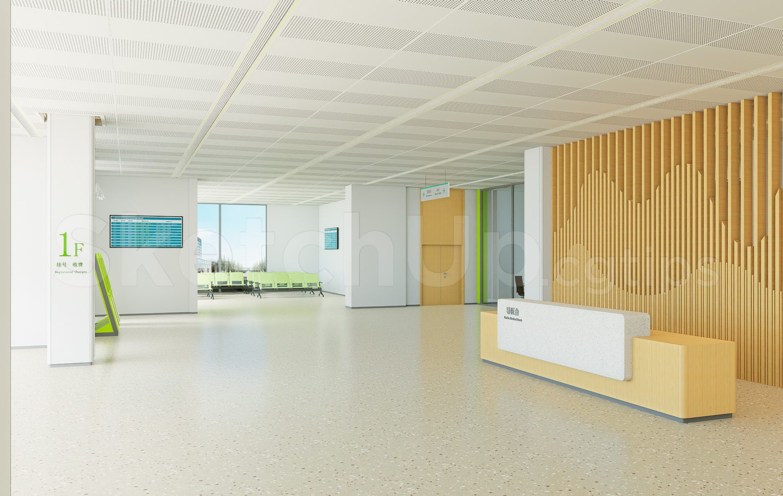 20507. تنزيل نموذج لوبي مستشفى Sketchup Free (3)