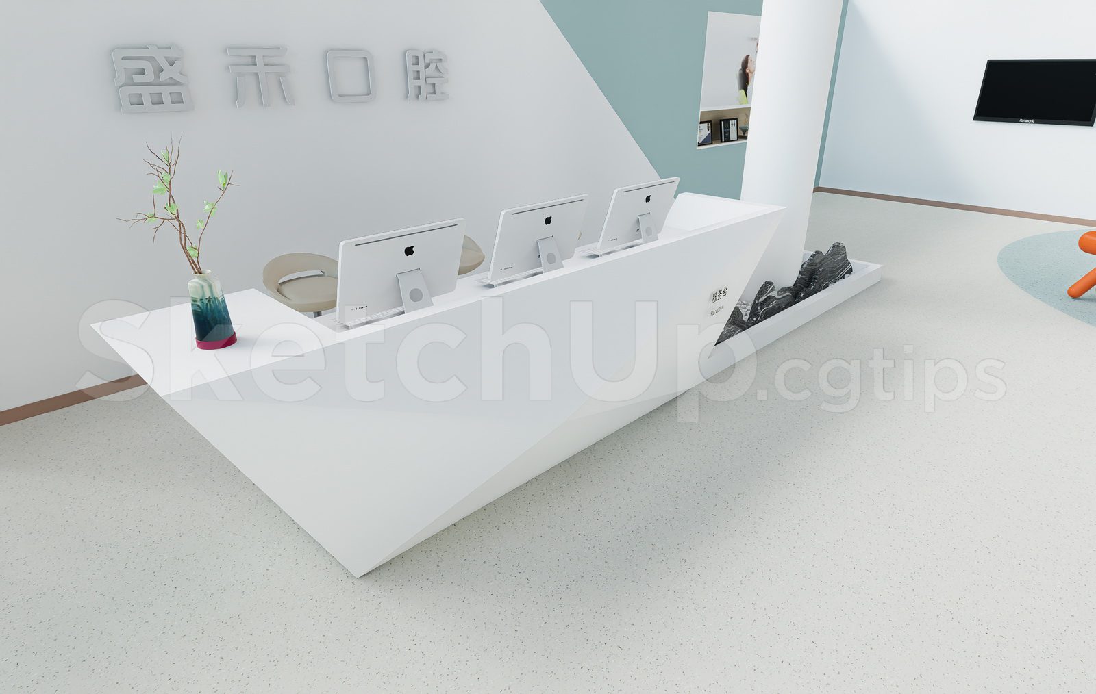 20508. Sketchup Free Dental Care Center Model Download (5)