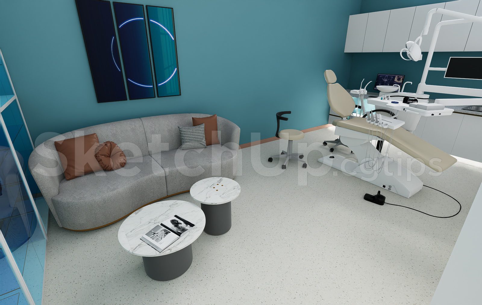 20508. Sketchup Free Dental Care Center Model Download (6)