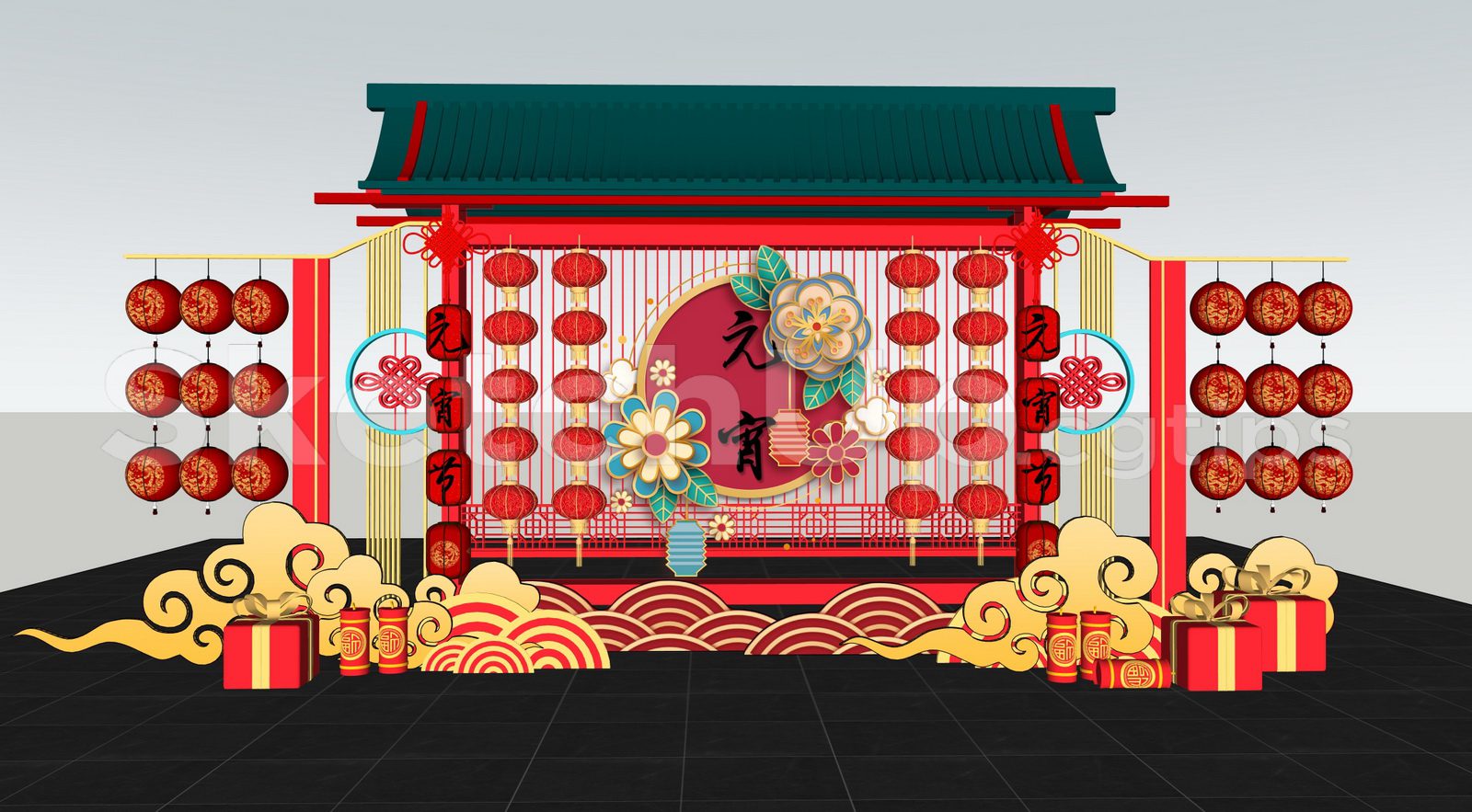 20522. قم بتنزيل DENER Free Sketchup Decoration العام الجديد (1)