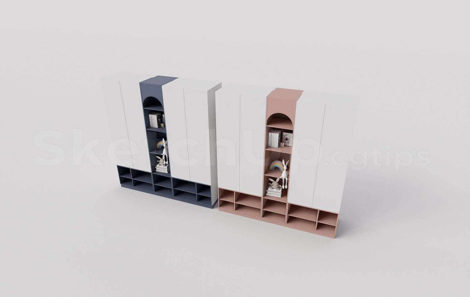 16584. Sketchup Child Wardrobe Model Download (1)