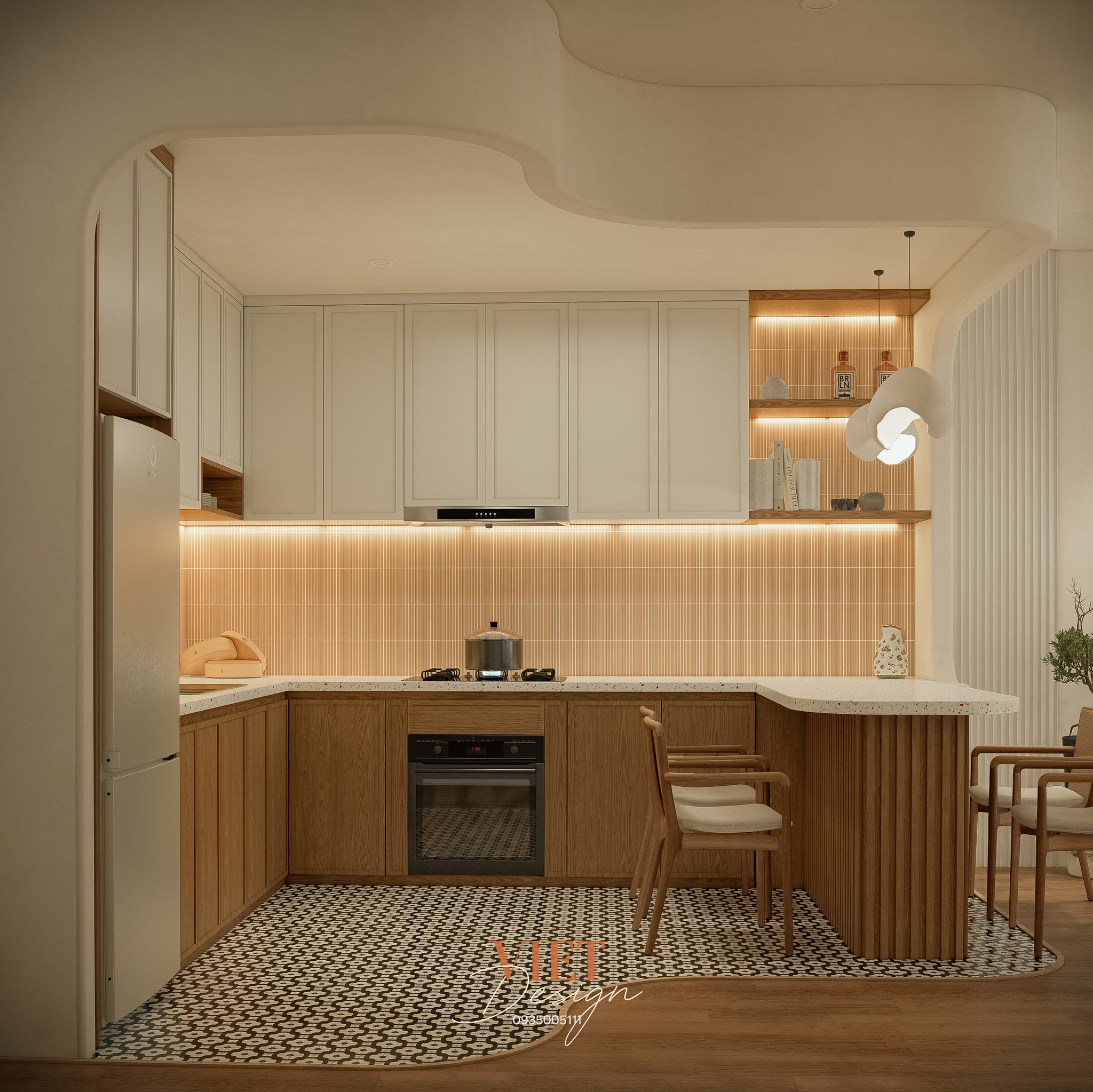 16592. Sketchup Free Living Room- Kitchen Interior Model Download by Viet Ho (3)