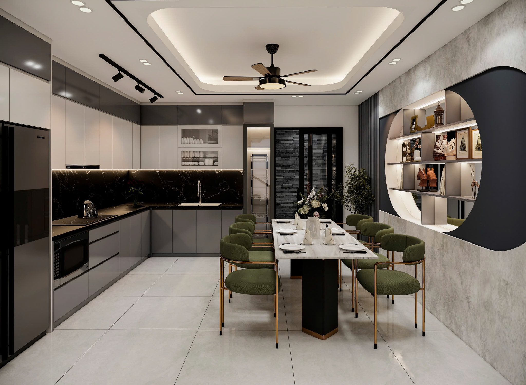 16757. Sketchup Livingroom - Model Kitchen Interior Model Downloy by Do Long (7)