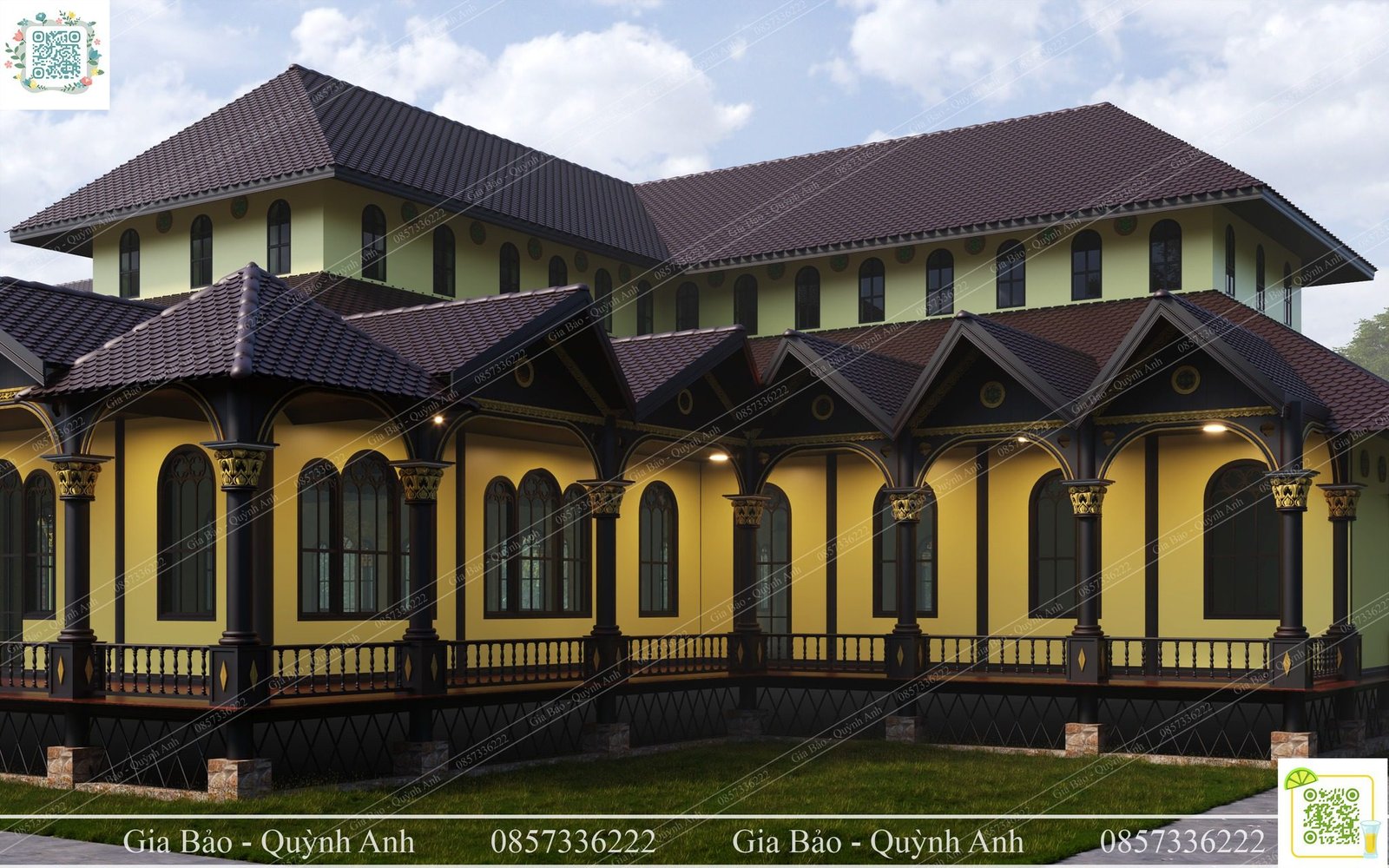 16786. رسم كاثوليك كنيسة كاثوليكي النموذج الخارجي تنزيل بواسطة GIA Bao Quynh ANH (12)
