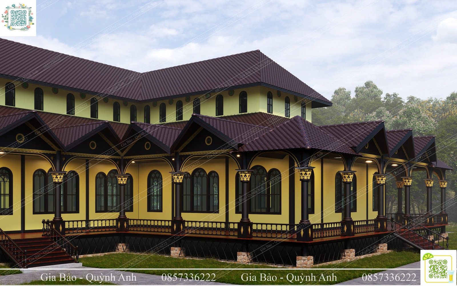 16786. رسم كاثوليك كنيسة كاثوليكي النموذج الخارجي تنزيل بواسطة GIA Bao Quynh ANH (4)