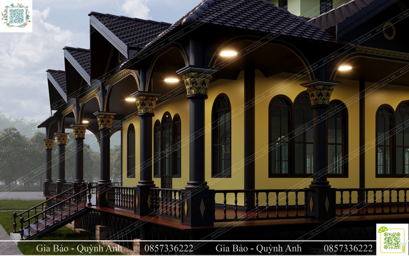 16786. رسم كاثوليك كنيسة كاثوليكية النموذج الخارجي تنزيل بواسطة GIA Bao Quynh ANH (5)