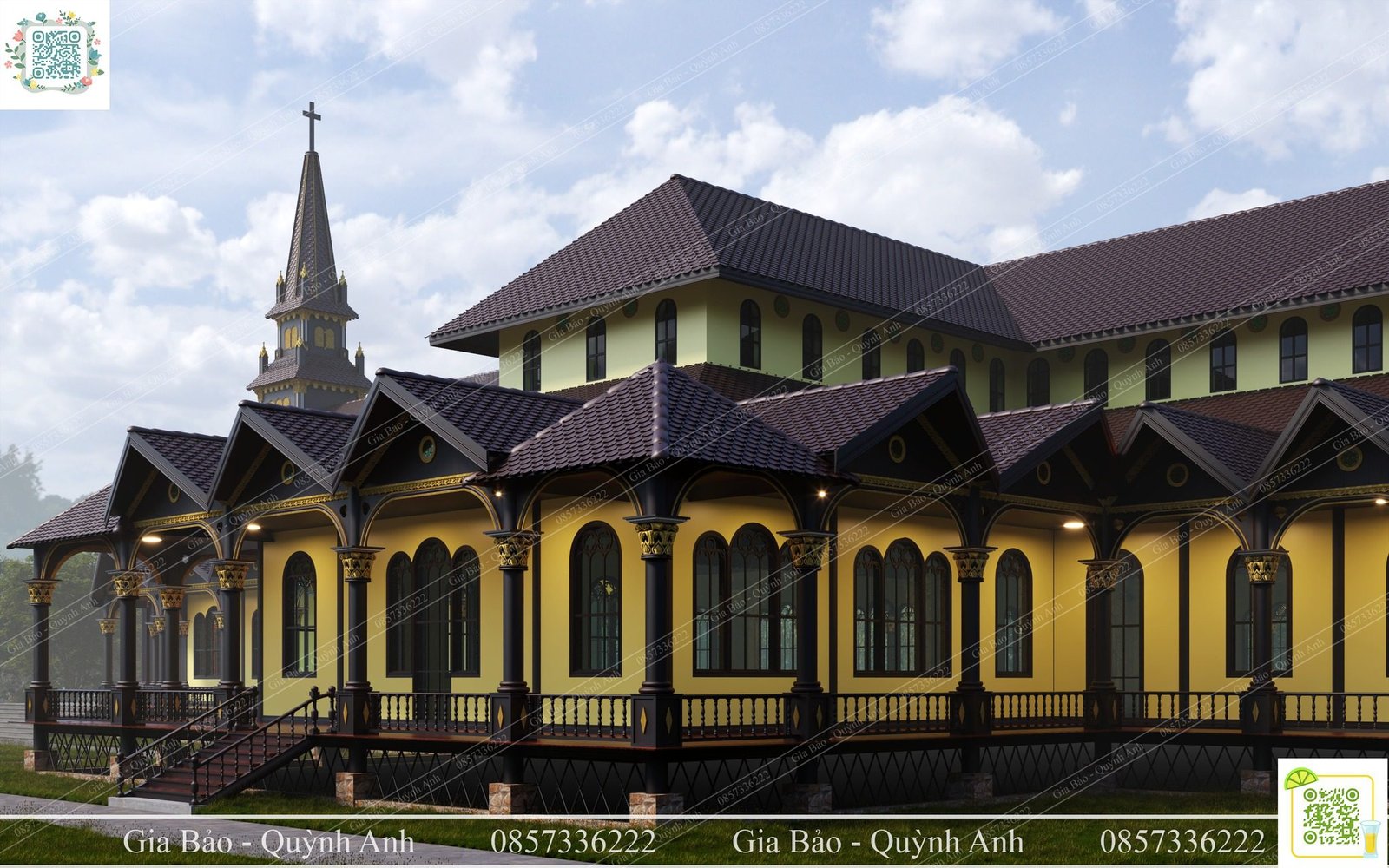 16786. رسم كاثوليك كنيسة كاثوليكية النموذج الخارجي تنزيل بواسطة Gia Bao Quynh Anh (6)
