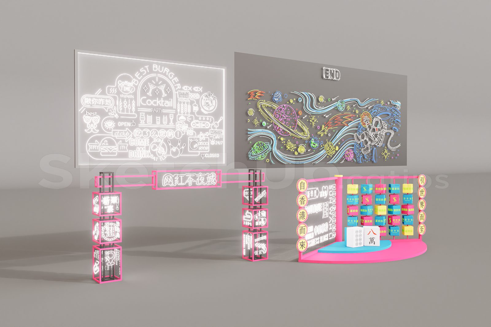 16877. تنزيل نموذج Sketchup Neon Light Model (2)