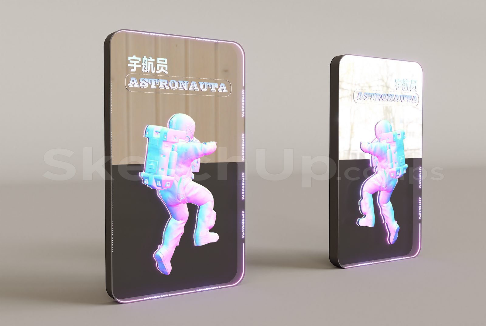16981. تنزيل نموذج Sketchup Neon Light Model (2)