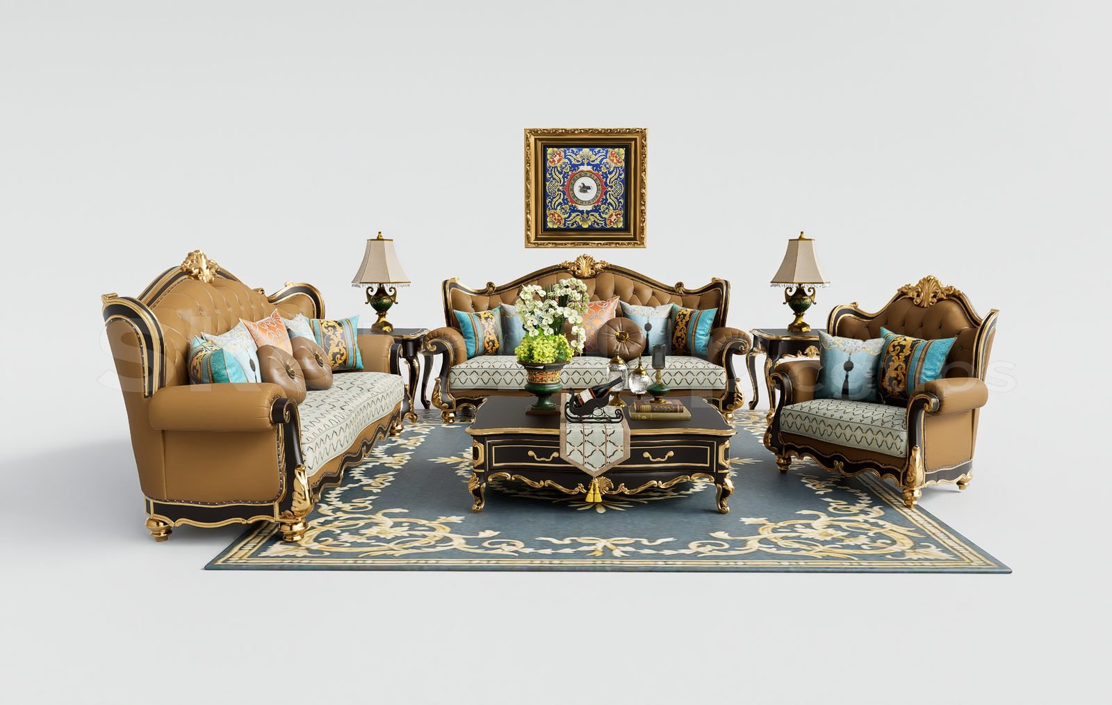 16983. تنزيل نموذج Sketchup Neoclascical Sofa Model (2)