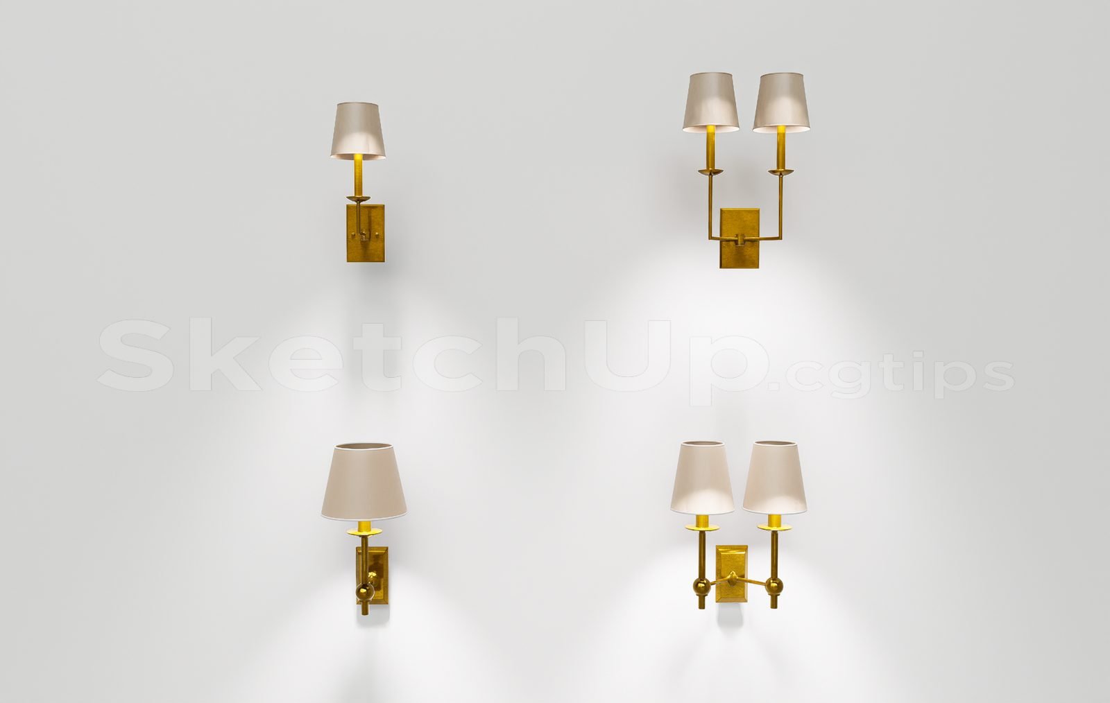 17012. تنزيل نموذج Sketchup Wall Light Model (1)