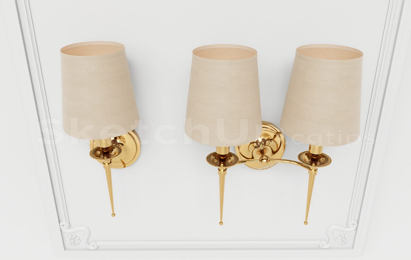 17021. تنزيل نموذج Sketchup Wall Light Model (2)