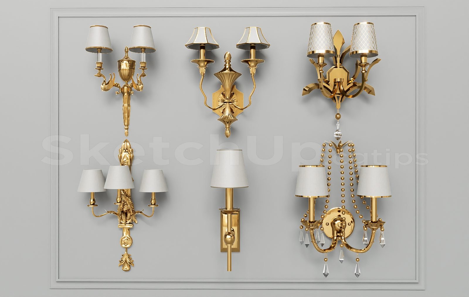 17039. تنزيل طراز Sketchup Wall Light (1)