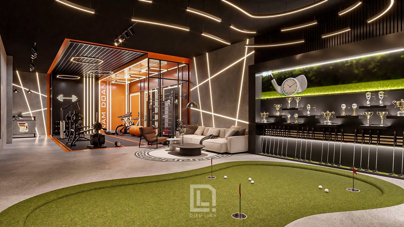 17069. Sketchup Gym و Golf Room Dondior Download بواسطة Dieu Linh (6)