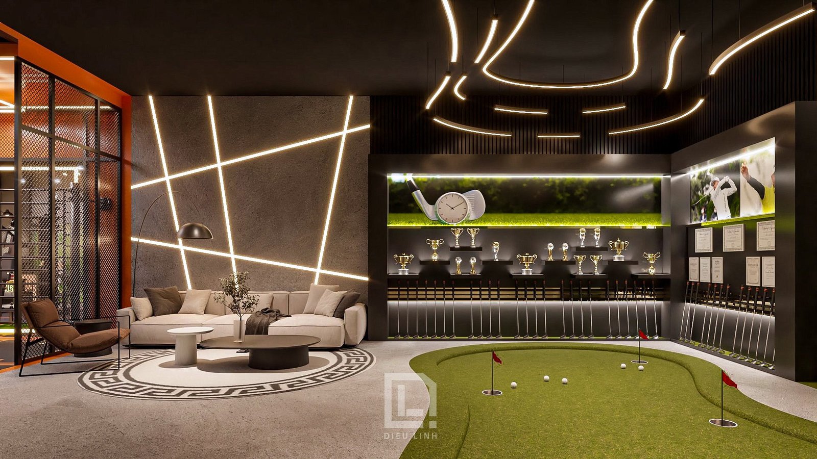 17069. Sketchup Gym و Golf Room Model Download by Dieu Linh (8)