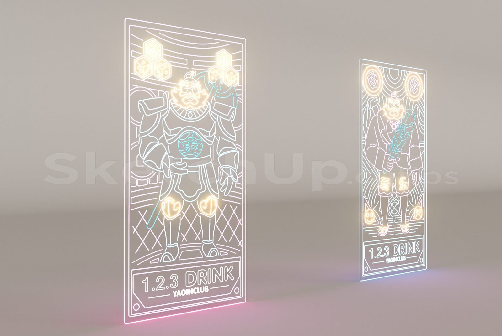 17111. Sketchup Neon Light Set Model Download (2)