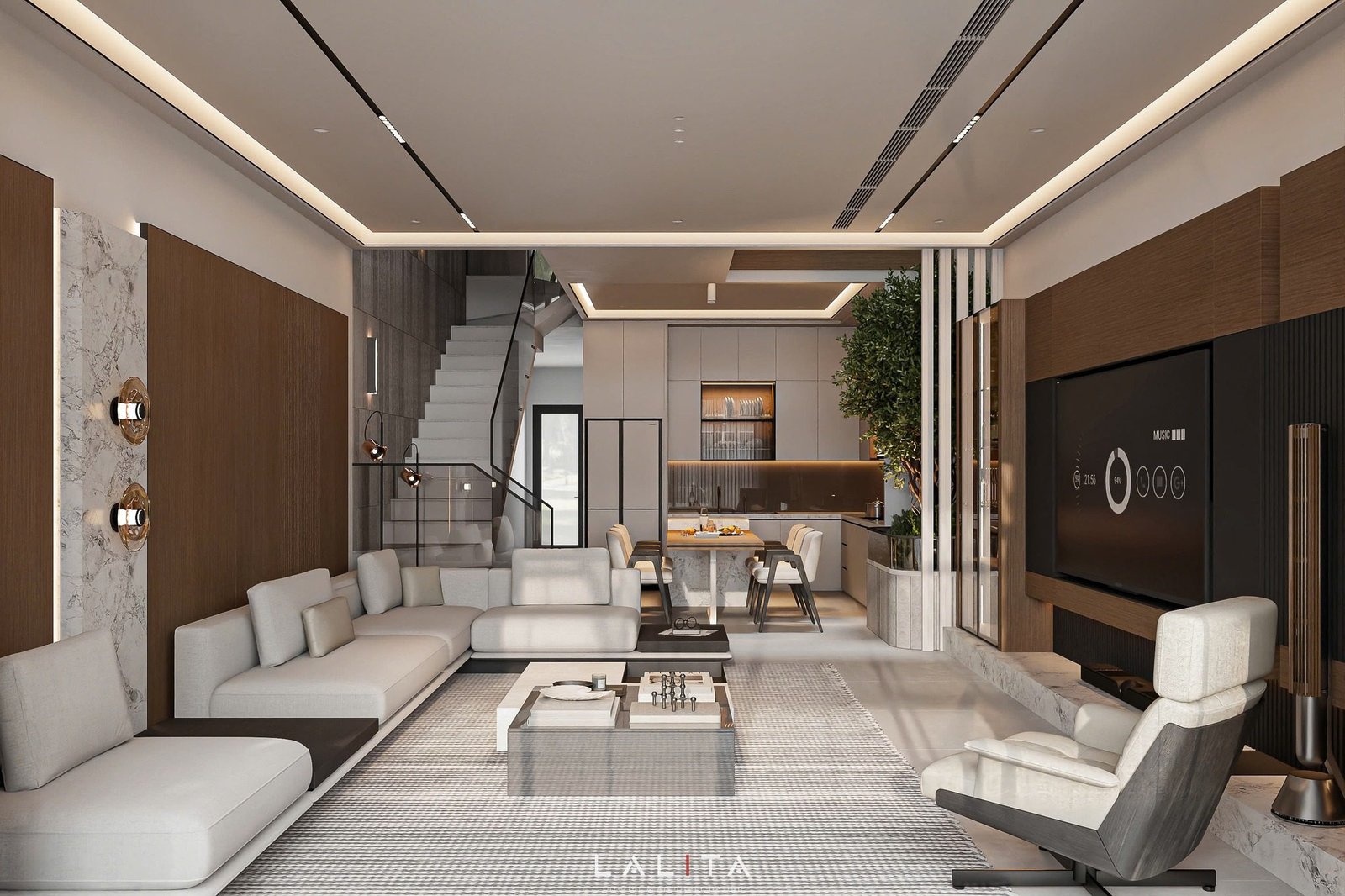 17121. غرفة المعيشة Sketchup المجانية - تنزيل طراز المطبخ الداخلي بواسطة Nguyen Tien Hiep (4)