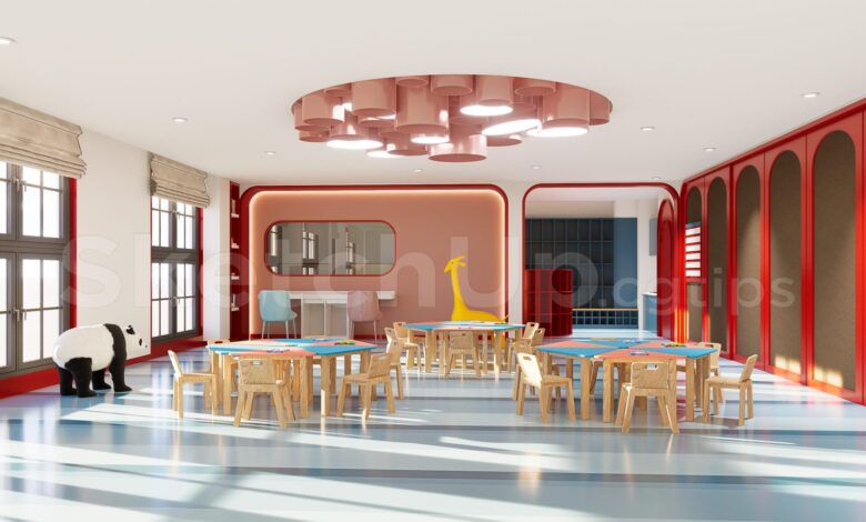 16037. Sketchup 3D Preschooler Classroom Model Download (1)