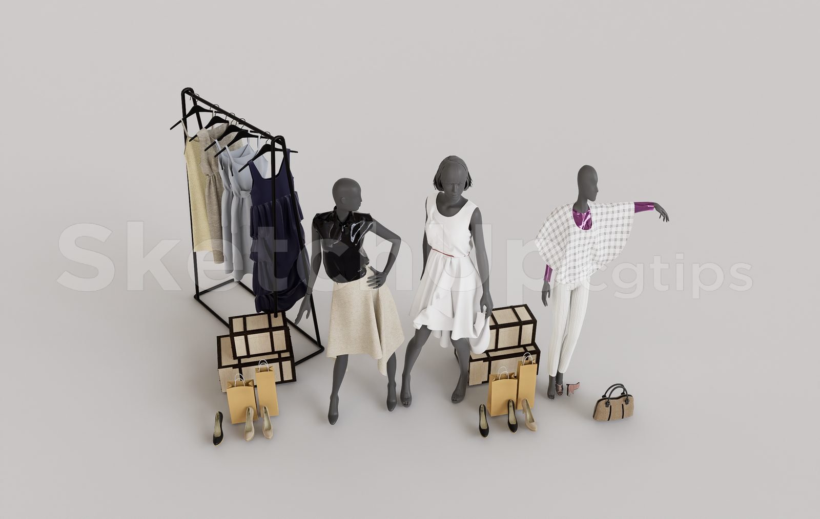 16103. تنزيل مجاني لنموذج Sketchup ثلاثي الأبعاد من عارضة أزياء لملابس الموضة (1)