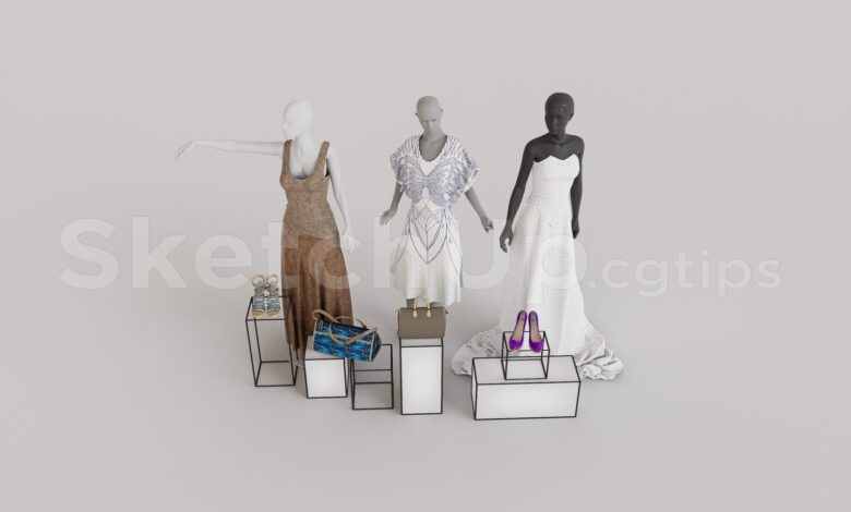 16105. تنزيل مجاني لنموذج Sketchup ثلاثي الأبعاد من عارضة أزياء لملابس الموضة (2)