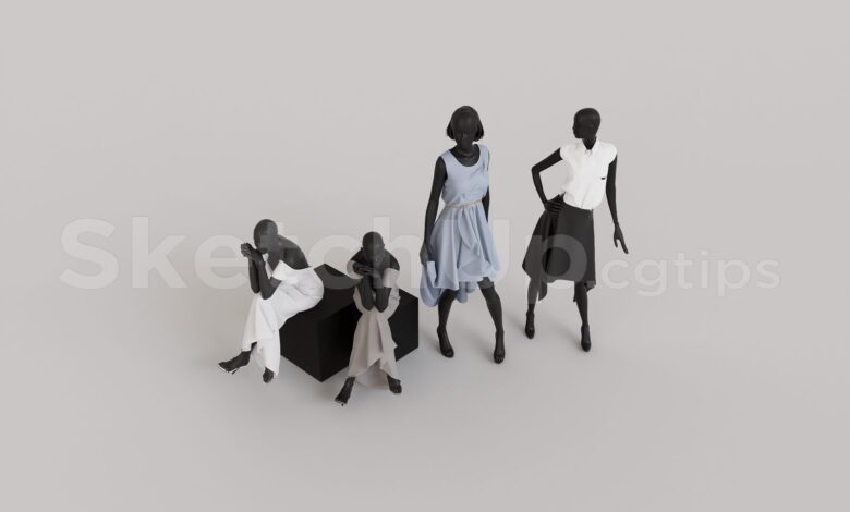 16106. تنزيل مجاني لنموذج Sketchup ثلاثي الأبعاد من عارضة أزياء لملابس الموضة (2)