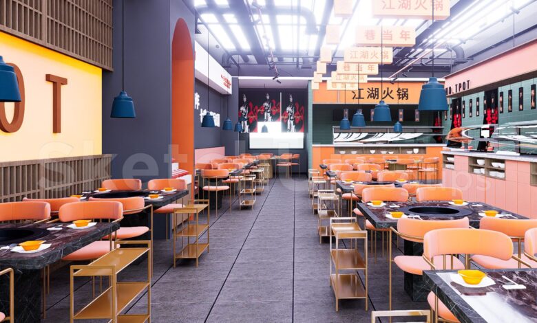 20208. تنزيل طراز مطعم مجاني Sketchup Restaurant (1)