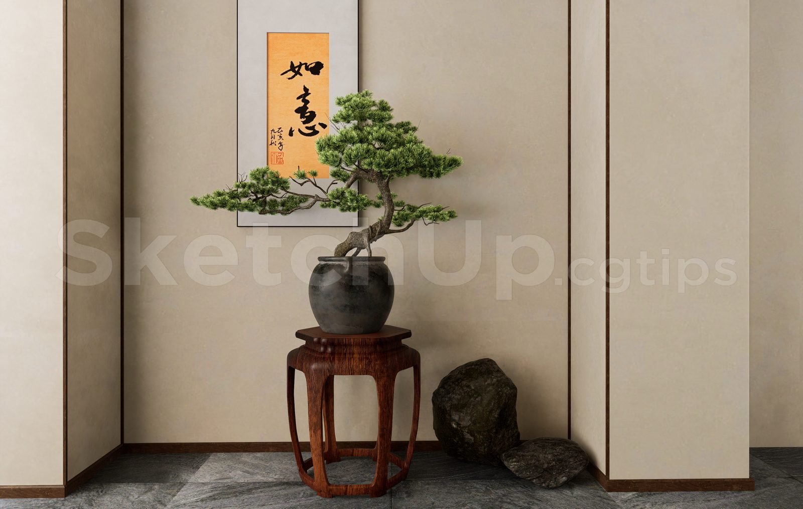 16140. Sketchup Bonsai Tree Model Download (1)