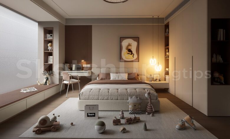 16189. Free Sketchup Kids Bedroom Interior Model Download (1)